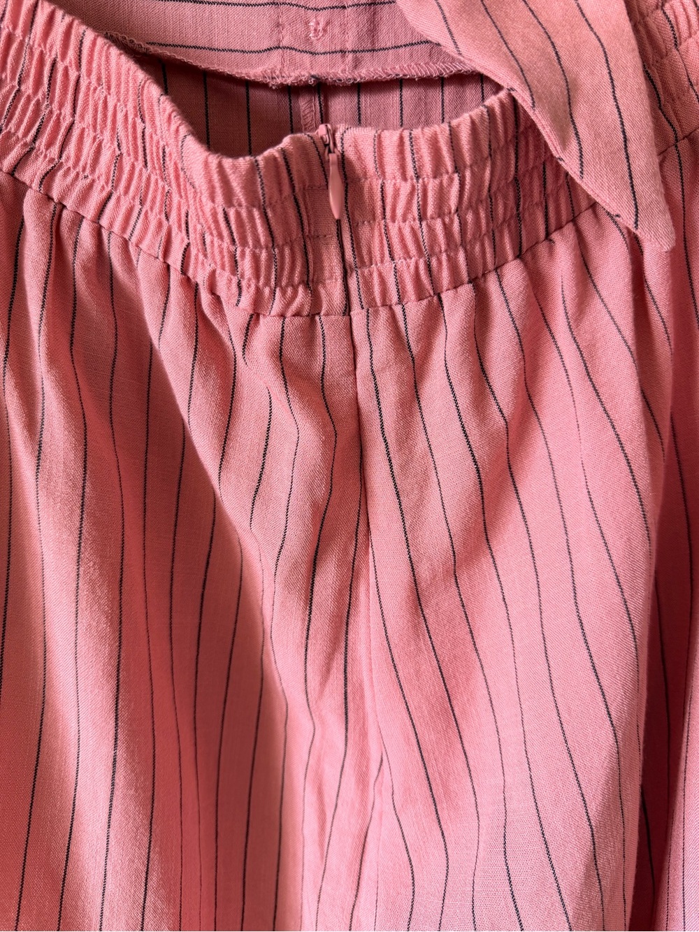 Halara Tie Back Cut Out Stripe Linen-Feel Slip Jumpsuit with Pockets – NWT - Picture 8 of 12